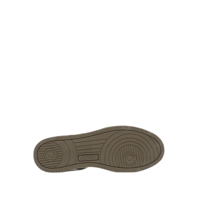 AUTRY - Sneakers basse Medalist Vintage in pelle bianco/marrone/cachi