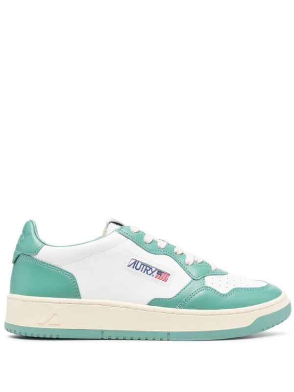 Autry baskets Medalist Super Vintage cuir Blanc & Vert - Lothaire