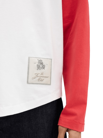 JACQUEMUS - Le t-shirt Baseball manches longues Rouge et blanc