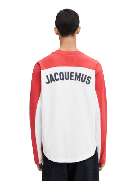 JACQUEMUS - Le t-shirt Baseball manches longues Rouge et blanc