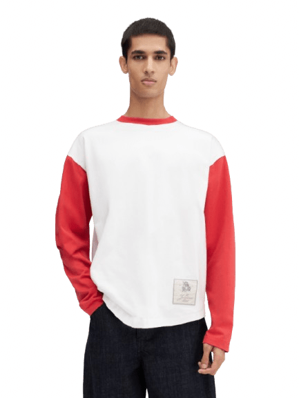 JACQUEMUS - Le t-shirt Baseball manches longues Rouge et blanc